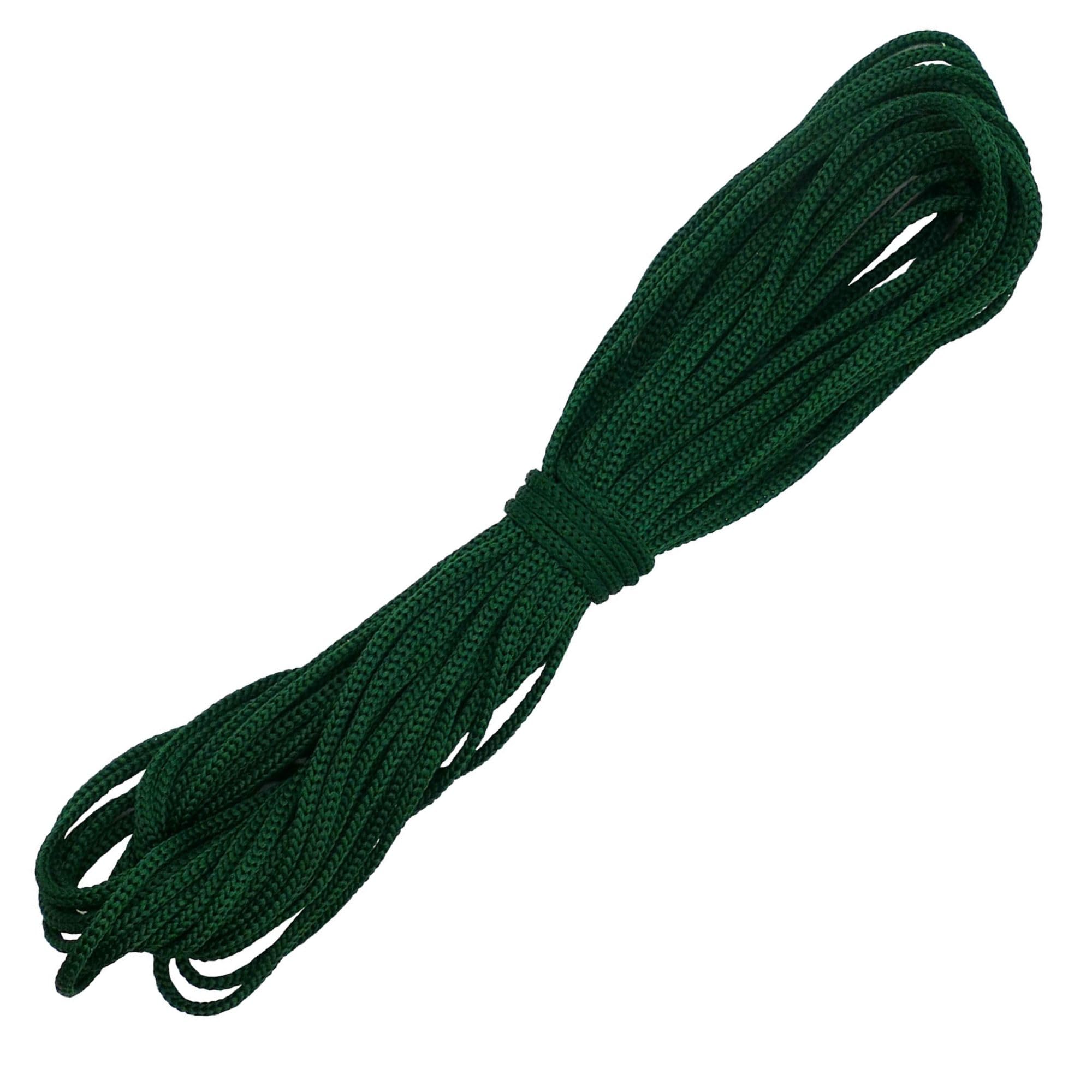 Durable Nylon Anorak Cord – 3mm Braided Drawstring Laces Hoodie String Jogger String Clothing Cord Lace Tying Lanyard Rope for Craft Projects – Bottle Green 10 metres — image 1