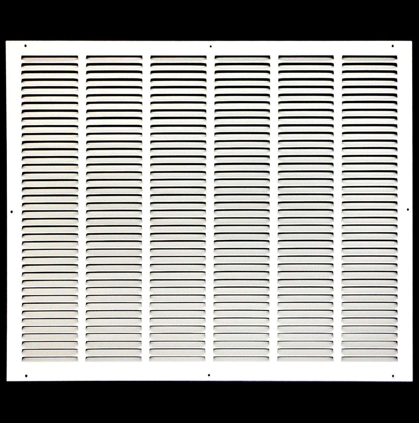 14'' x 8'' [Duct Opening] Flat Stamped Steel Return Air Grille by - Sidewall and Ceiling - HVAC Premium Vent Duct Cover - White [Overall Dimensions: 15.75''w X 9.75''h] — view 71