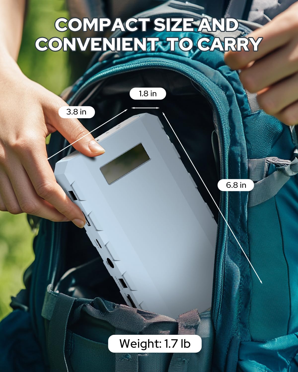 Batería portátil con toma de corriente alterna, cargador portátil de 88 Wh con toma de corriente, QC 3.0, 1 USB/1 USB-C, linterna LED, fuente de alimentación portátil para viajes y hogar