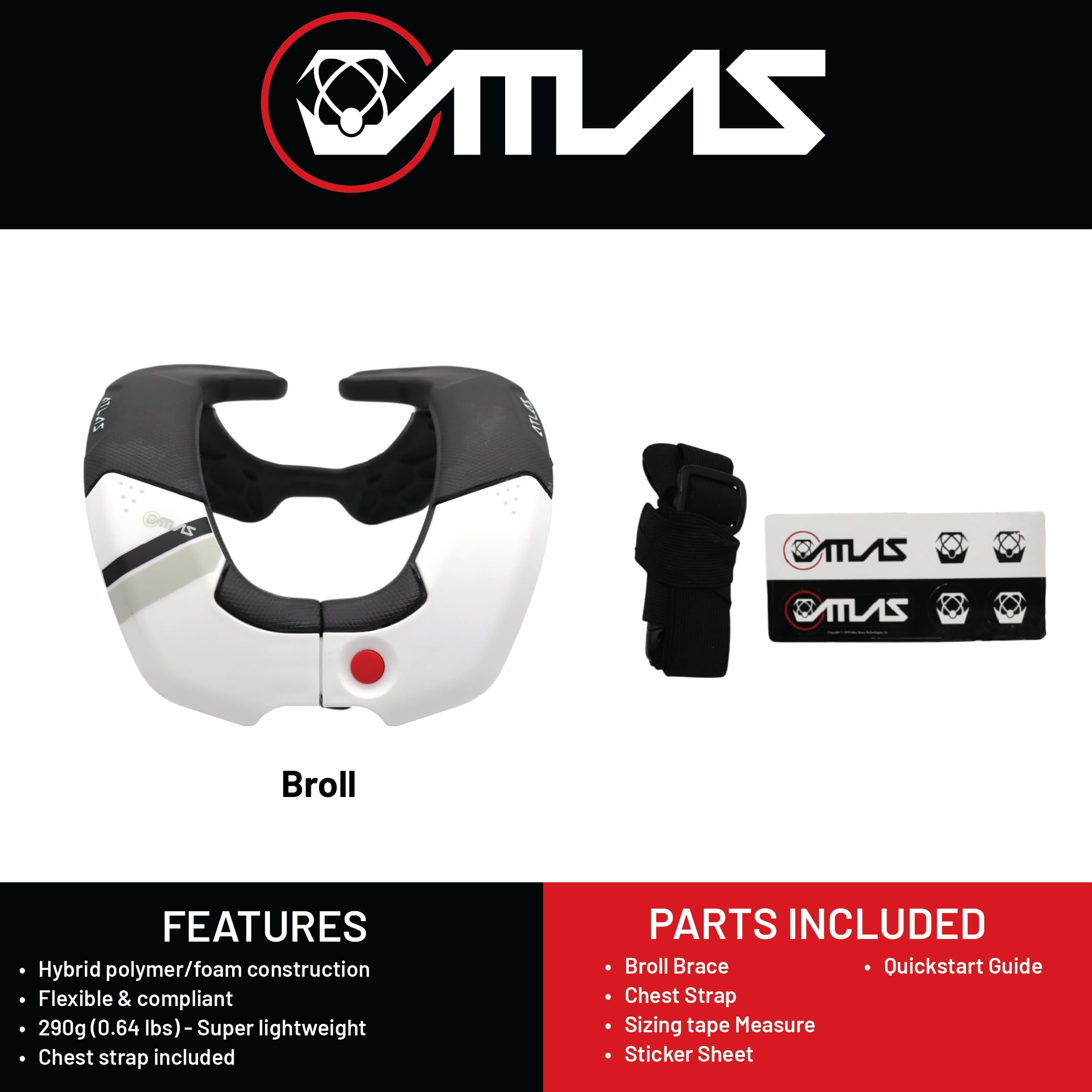 自転車本体 Atlas Broll Neck Brace-White ATLAS Broll Neck Brace | Kimpex USA