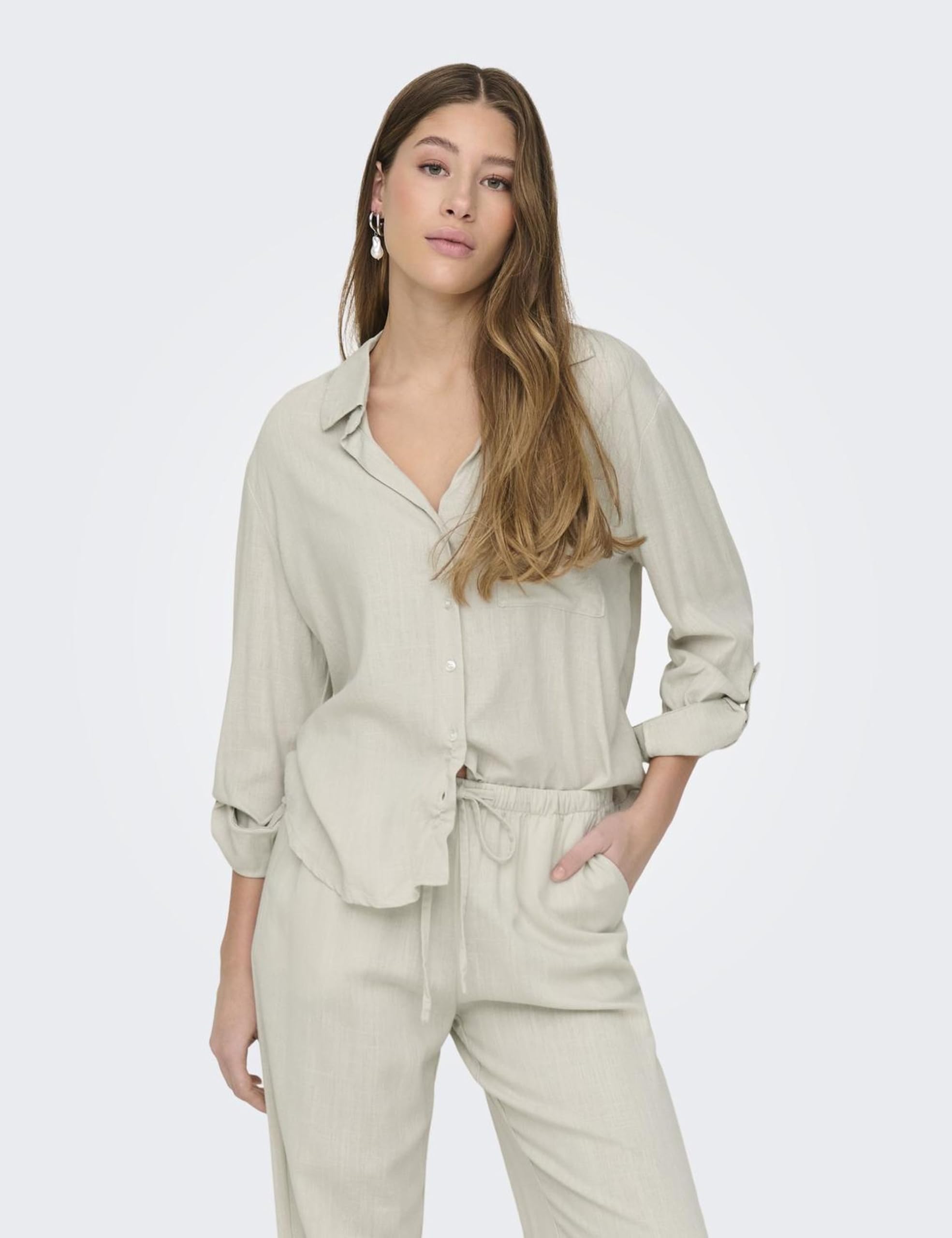 ONLY CAYA Chemisier, Beige Clair, XS Femmes
