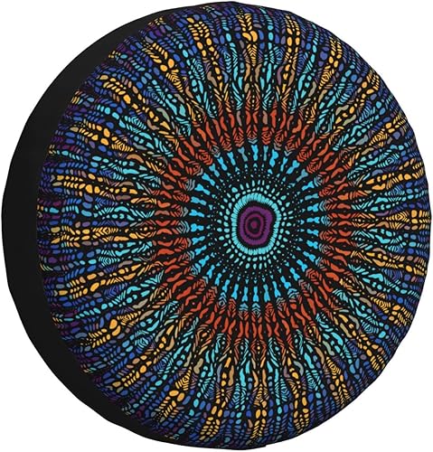 YongColer Cubierta de neumáticos con patrón de textura tribal, fundas universales para neumáticos de repuesto para vehículos recreativos, remolques,