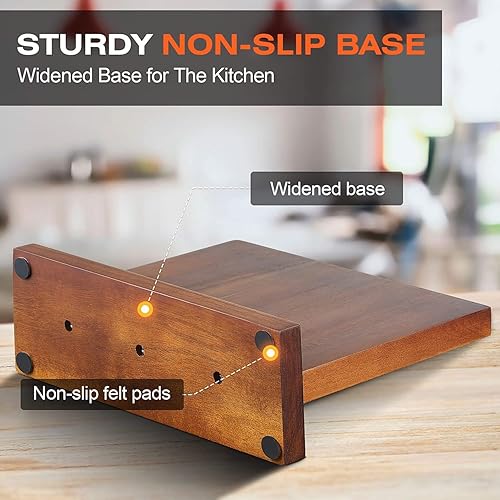 Miniatura 4 de ENOKING Soporte magnético para cuchillos de cocina sin cuchillos, soporte de madera de nogal con potentes imanes para exhibición y almacenamiento de