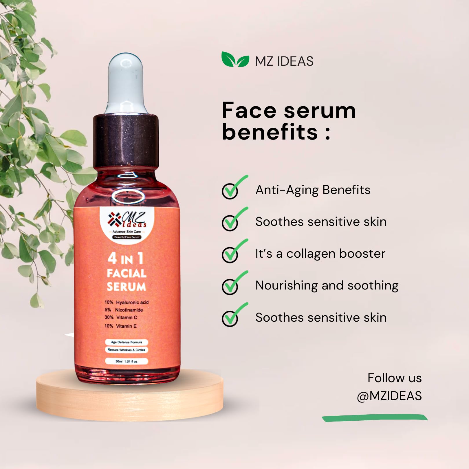 FOUR MIXTURE SERUM α Amazon.com: 4 in 1 Facial Serum, 10% Hyaluronic Acid, 5