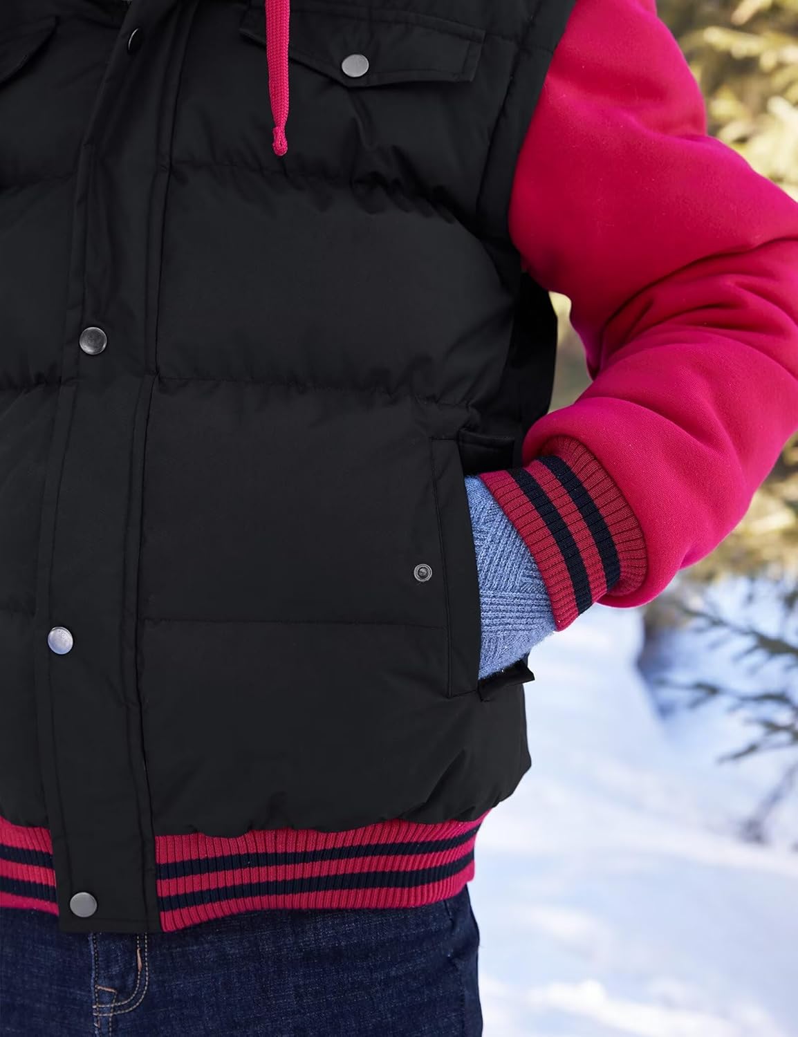 BEST SOUTH Men's Hooded Winter Coats Water Resistant Warm Thicken Insulated Full Zip Windproof Jackets with Pockets - Image 5