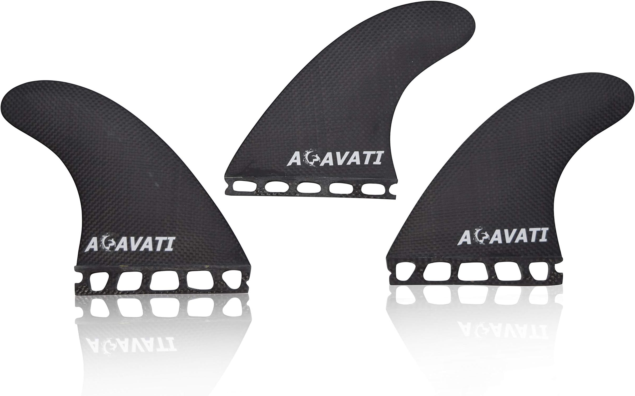 Acavati – Performance Fin Set. Carbon Fiber or Bamboo Surfboard Fin Set – 3 Piece Surf Fin Set