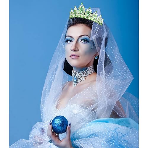 Miniatura 8 de Velscrun Coronas de cumpleaños para mujer, tiaras para mujer, tiaras y coronas, banda de cumpleaños para niña, corona verde para niñas, tiaras de