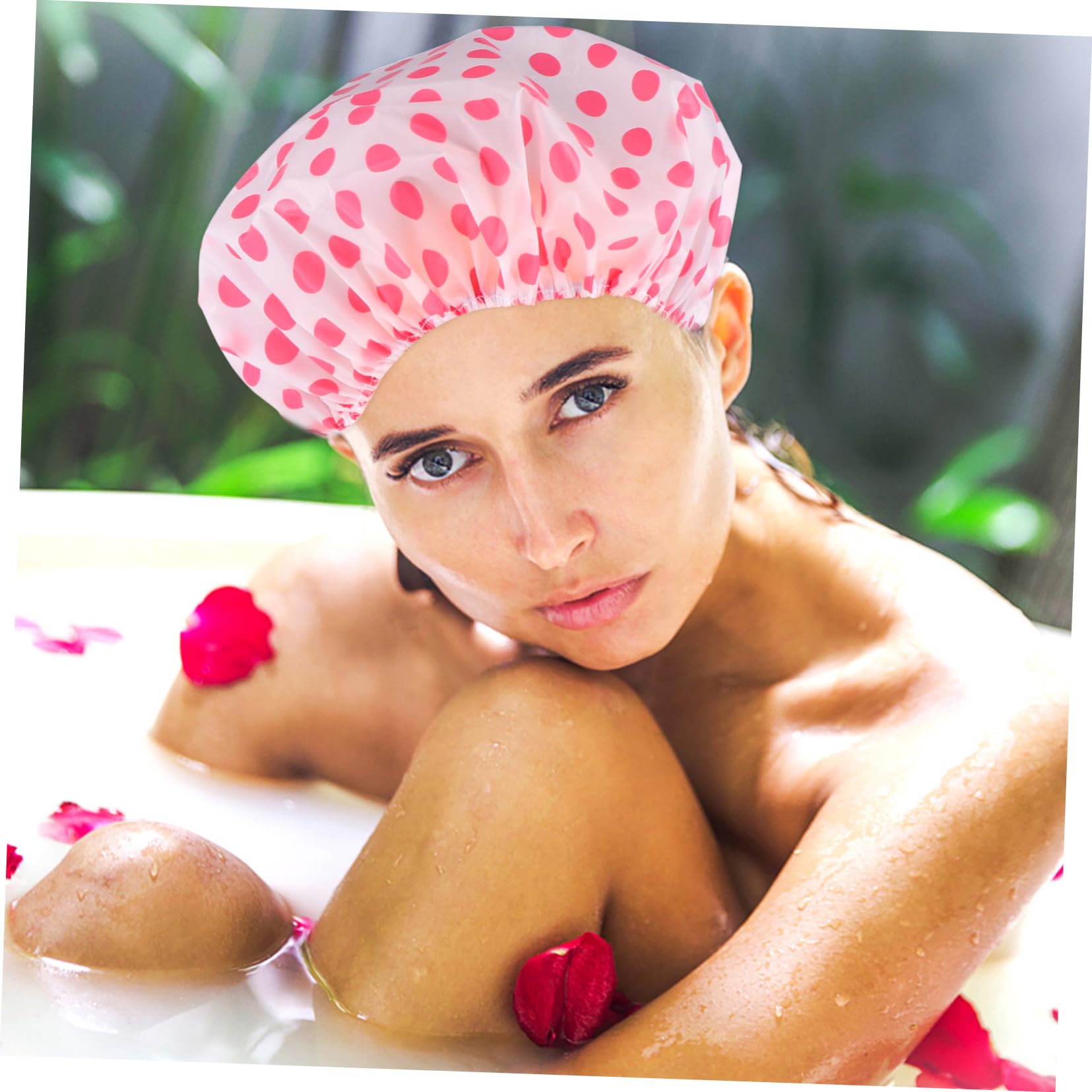 FRCOLOR 2 Juegos de Gorros de Baño Elásticos para Mujer Gorros de Ducha de Peva Reutilizables Gorros de Baño para Spa 6 Unidades