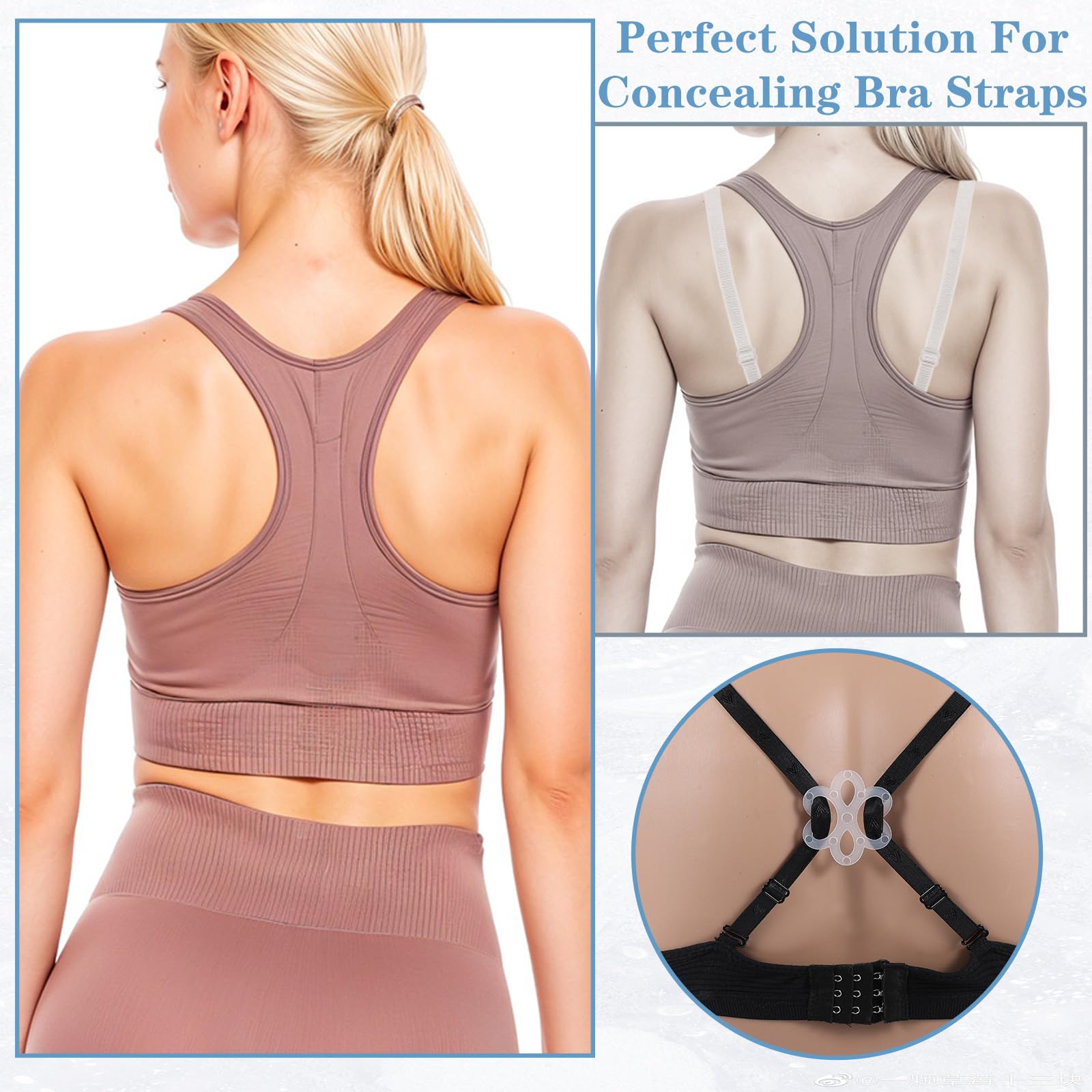 Nogeqi 14 Stück Unsichtbare BH Träger Clip, BH Klammer Rücken, BH-Clips für BH-Träger Rücken, rutschfeste BH-Träger-Halter, Bra Strap Holders für Fitnesssport Verhindern Schultergurte Rutschen