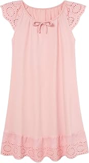 Girls Nightgowns Cute Princess Sleepwear Flutter Sleeve Pajamas Nightie Dress 5-12 Years