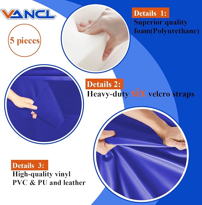 Almohadillas para Pared de Gimnasio 72 x 20 x 4 pulgadas Azul 5 Piezas miniatura 4