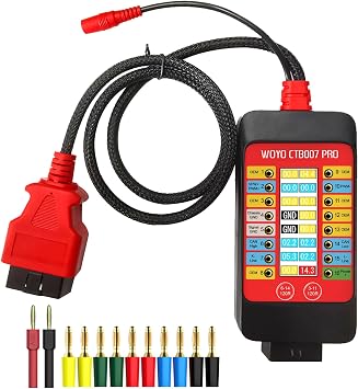 WOYO 12V/24V OBD2 Breakout Box with LCD Display 16PIN Vrms, CTB00715 PRO CAN Tester Box with Built-in 120ohm Resistors for ECU Testing Tool on Bench, OBD2 Diagnostic Tools with 59inch Extension Cable