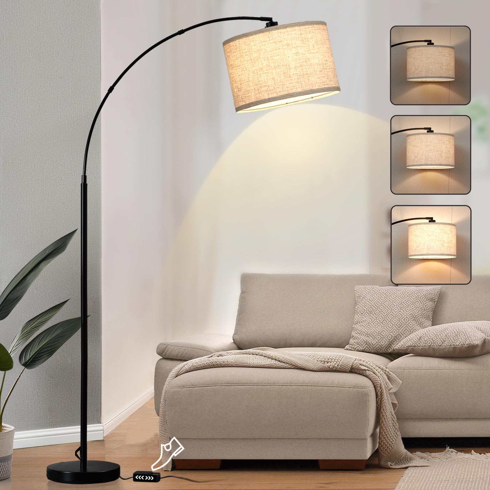 Fully Dimmable LED Floor Lamp, Modern Floor Lamp with Dimmer & Foot ...
