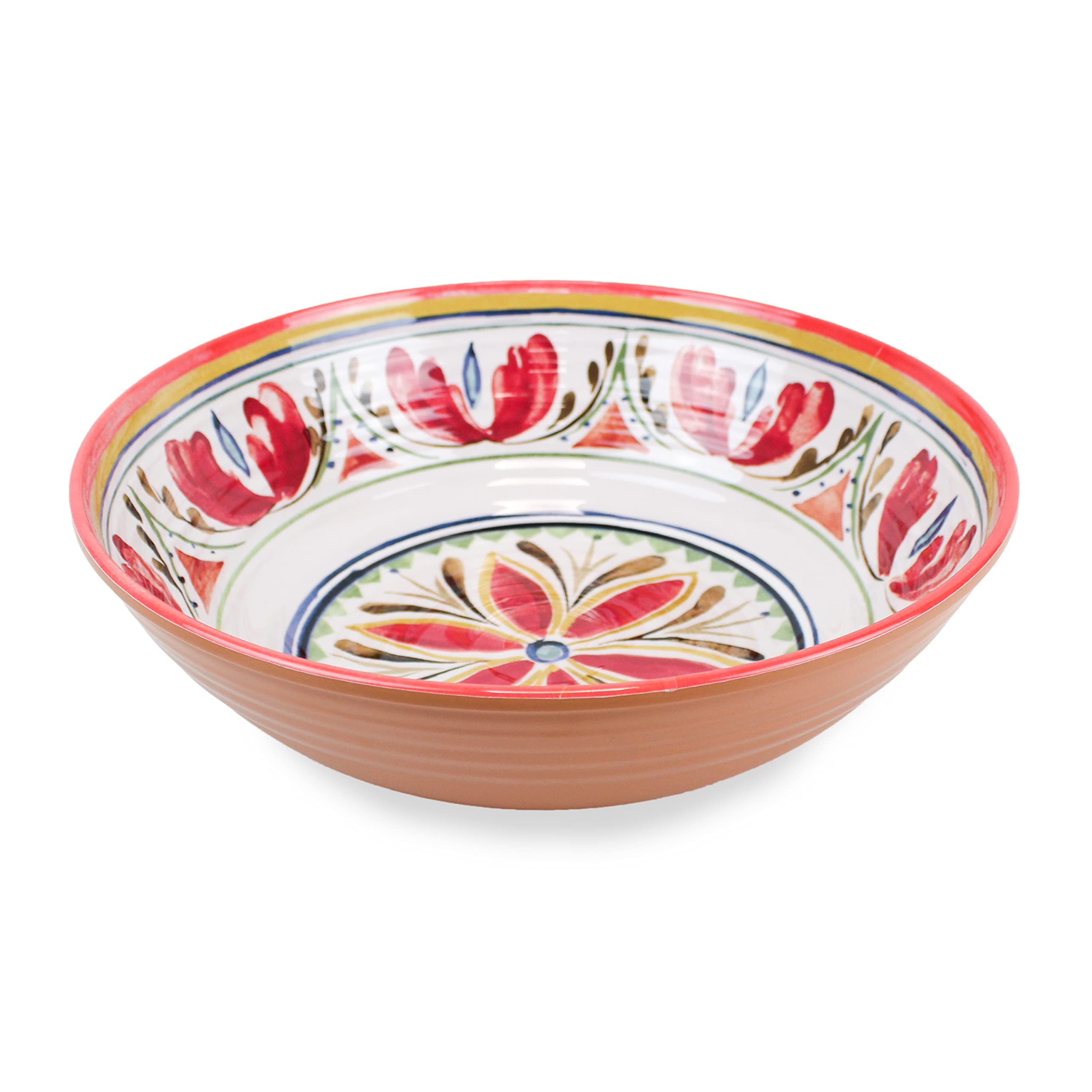 Purely Home Mediterranean Salad Bowl - Outdoor/Camping/Picnic - Melamine Plastic Salad Serving Dish Dinnerware Gift