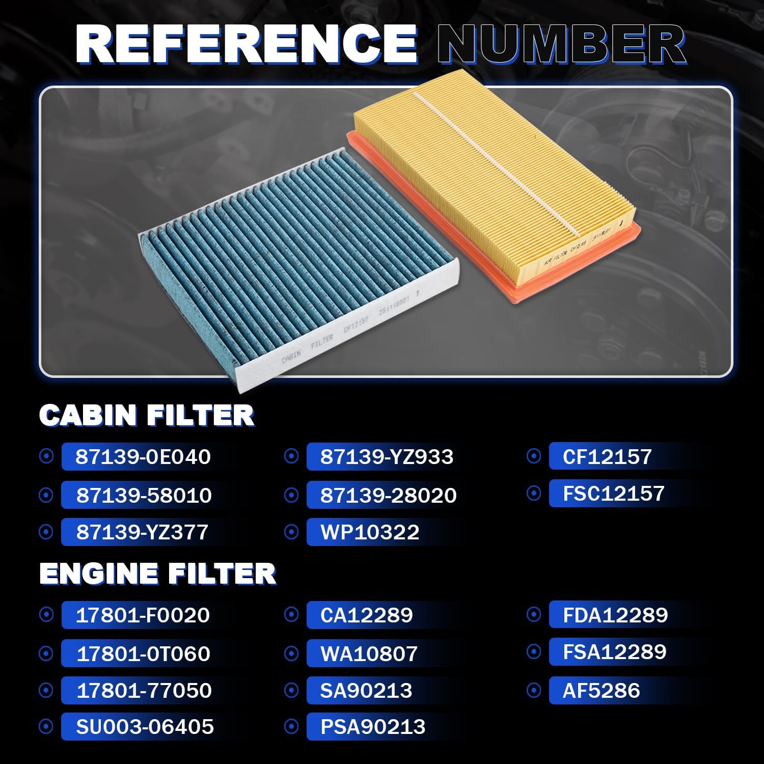 Hybrid Only RAV4/Camry/Highlander Upgrade Engine & Cabin Air Filter for 2019-2025 RAV4 Hybrid, 2018-2025 Camry Hybrid, 2020-2025 Highlander Hybrid, 2021-2025 Sienna, 2019-2022 Avalon Hybrid