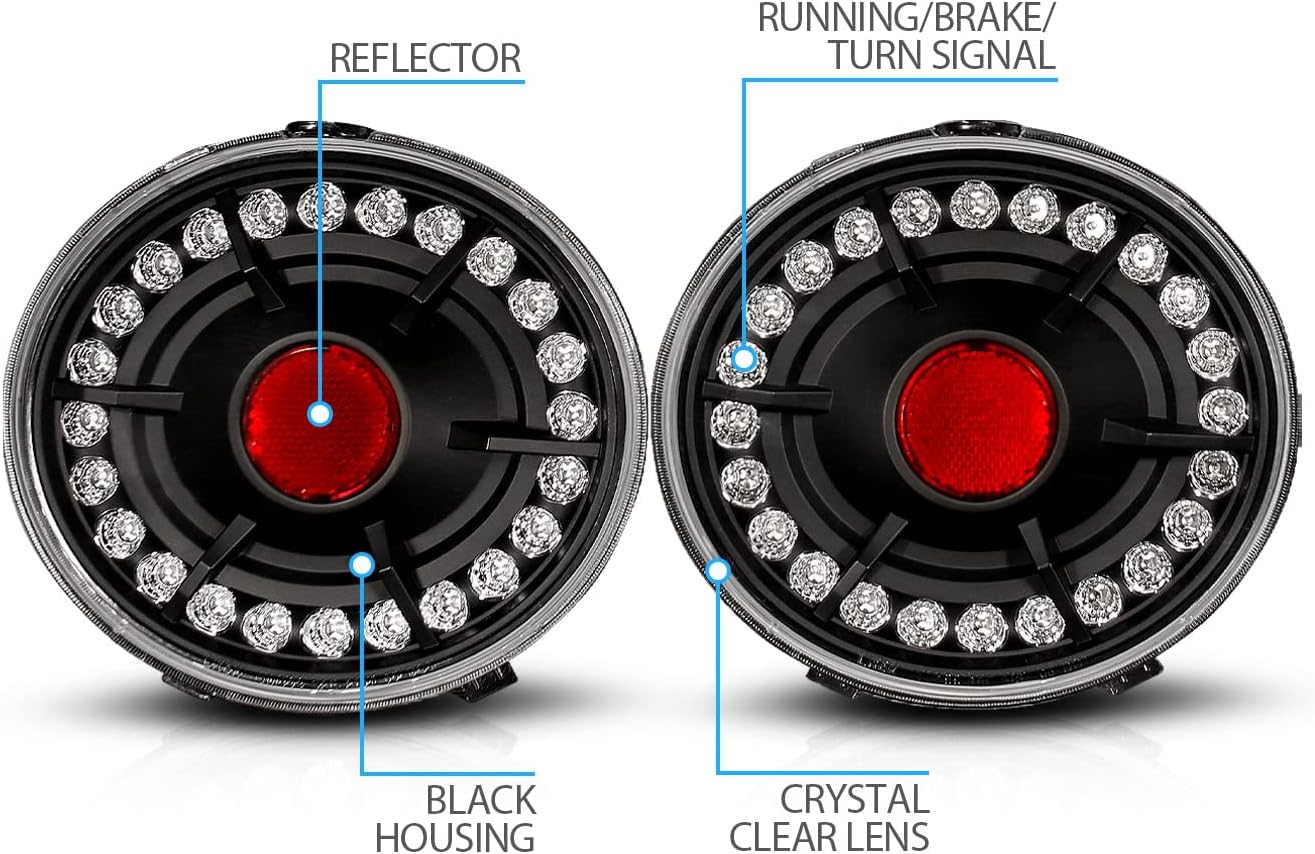 AmeriLite L.E.D Taillights Black For Chevy Corvette/Covette Z06 - Passenger and Driver Side