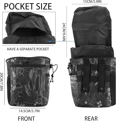 Miniatura 7 de Bolsa de tiza con cordón para escalar en roca con un mosquetón, diferentes bolsillos para escalar bouldering, gimnasia, bolsa de gimnasio, ajuste