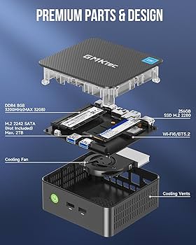 GMKtec G3 Plus Mini PC, Twin Lake N150 (ulepszony N100) 8 GB