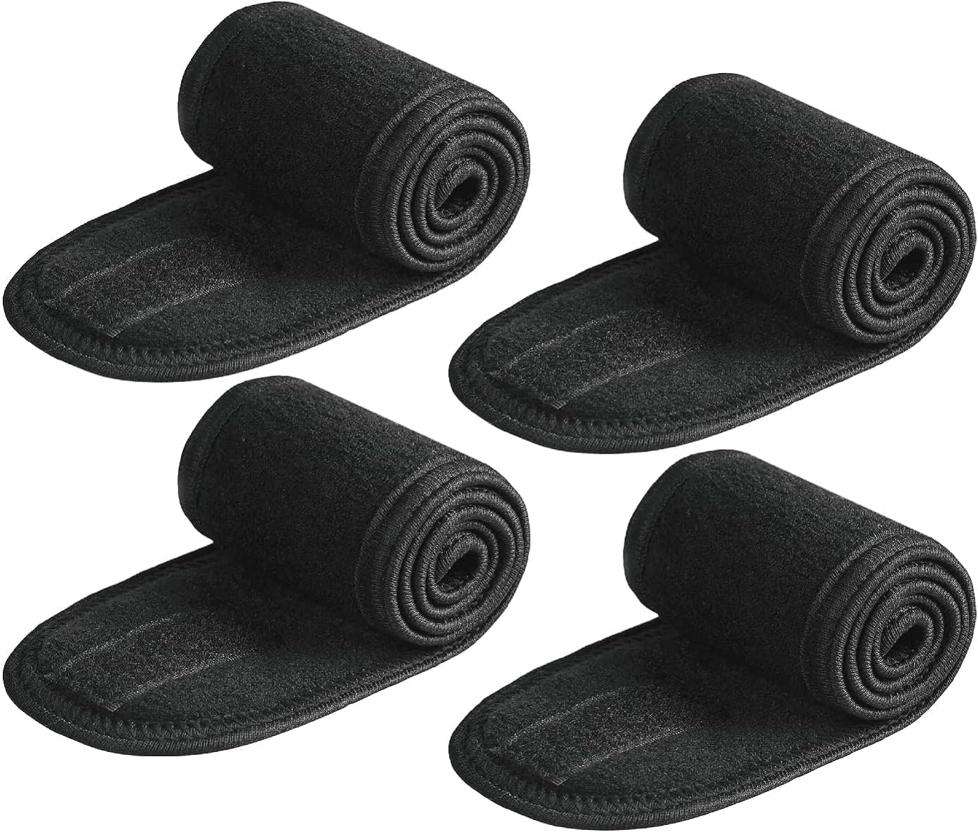 4 Pack Spa Facial Headband Makeup Hair Band Women Skincare Adjustable Microfibre Headband for Washing Face Sports Shower Yoga Bath (Black)