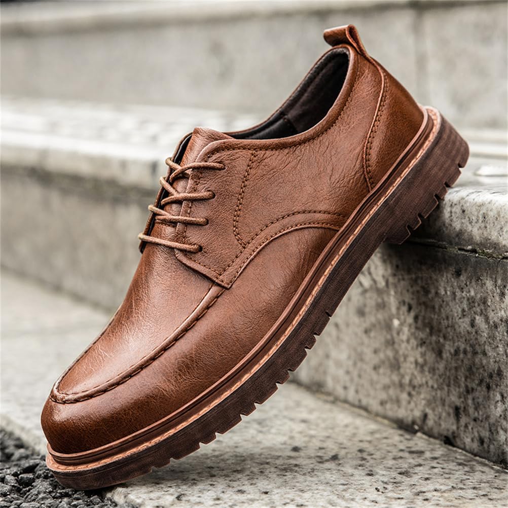 Zapatos Oxford para Hombre Estilo Casual De Negocios Clásicos con Punta Redonda Y Cordones