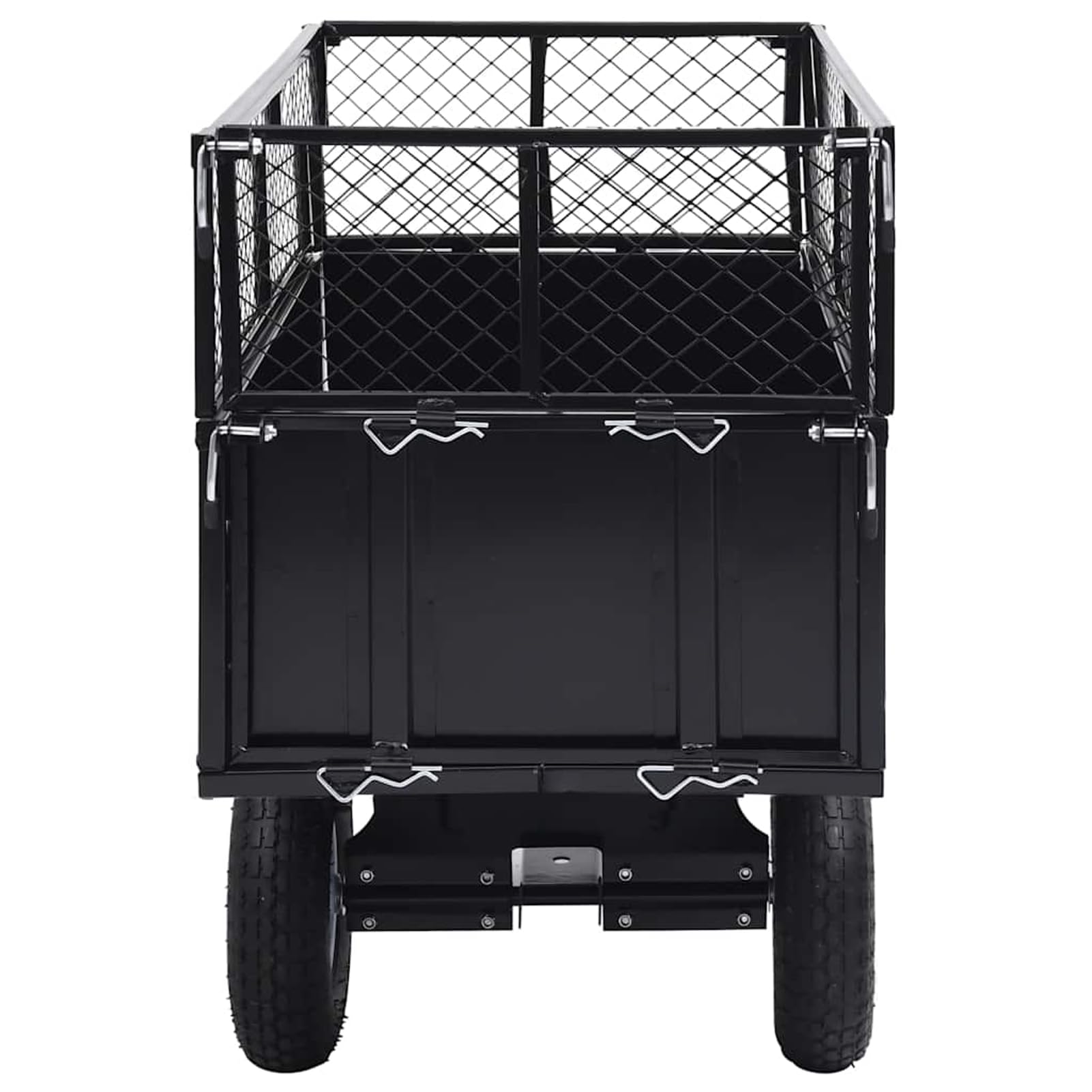 Tidyard Remolque Basculante para Cortacésped - Negro, 150 kg, 130x52x87 cm Modelo YFXLRZJ-92449ES