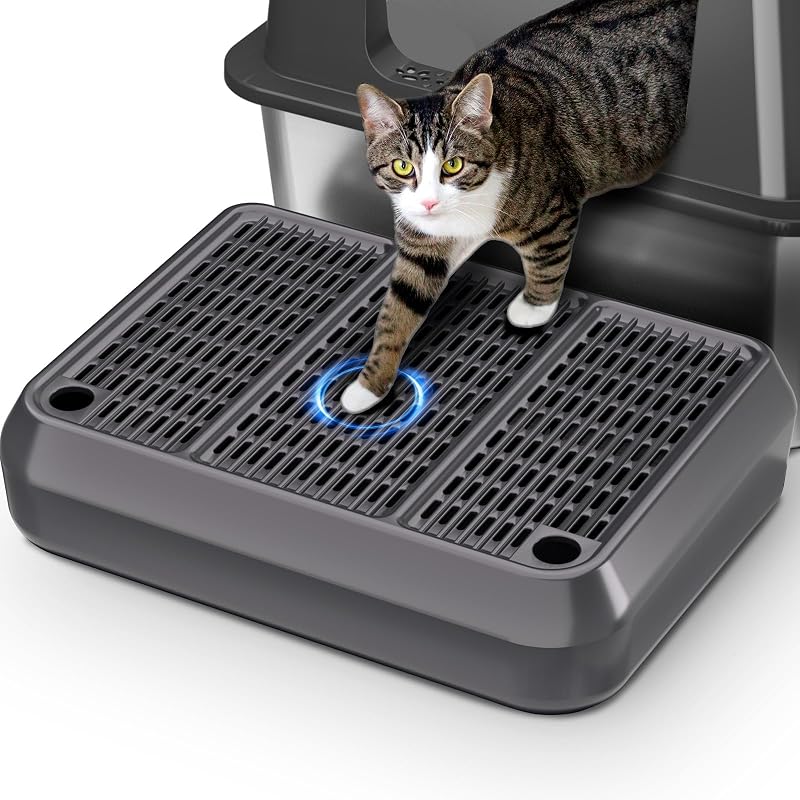 Tapete Coletor de Areia para Caixa de Gato com Degrau ou Rampa em ABS HASKARE Grande 40 x 28 x 9 cm