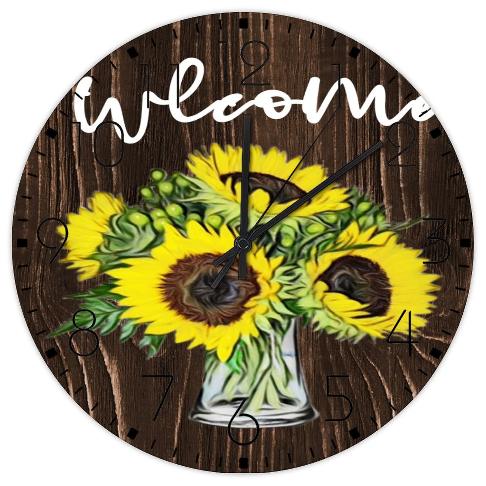Horloge murale tournesol pour une décoration de café ou porche chaleureux