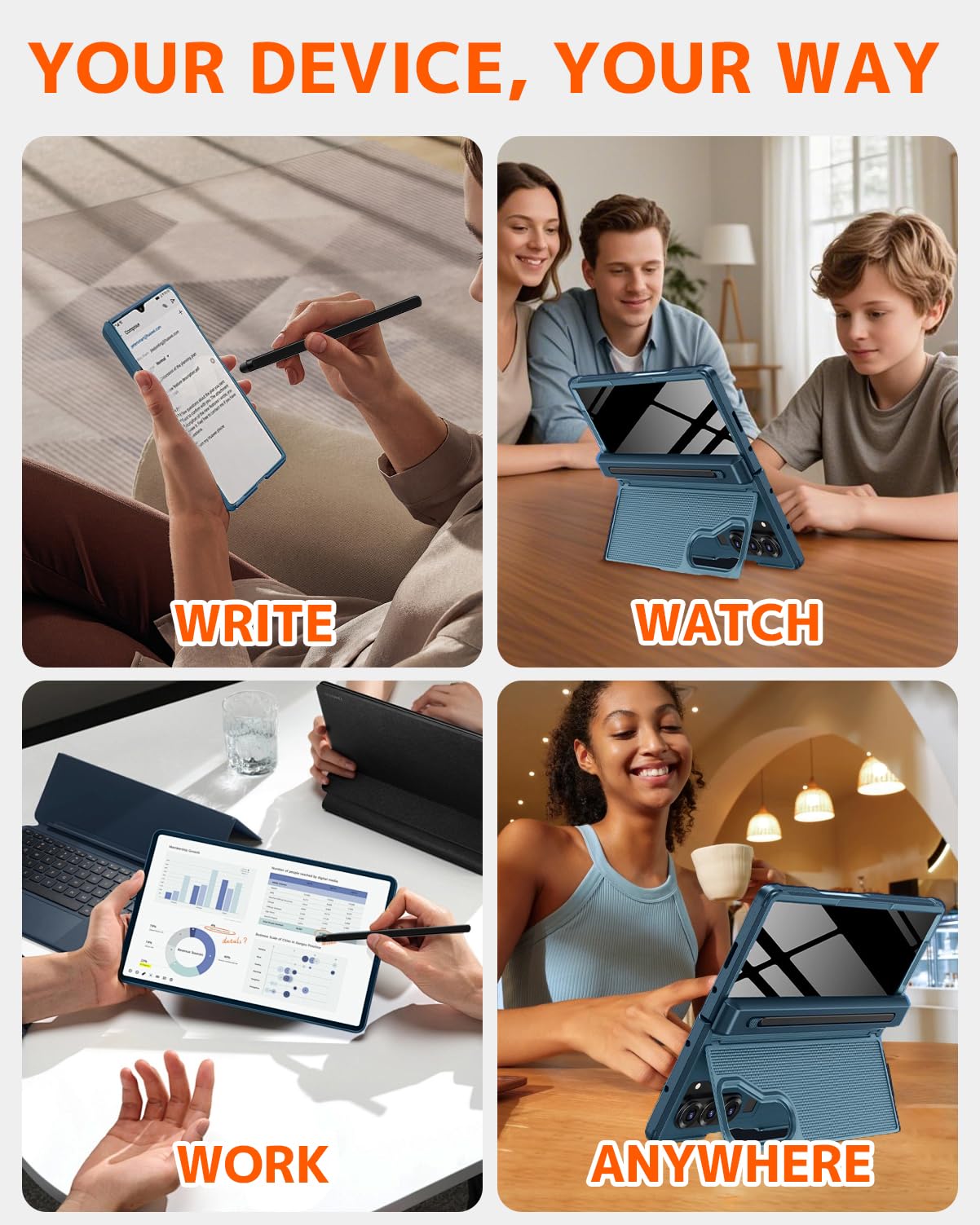 NINKI Custodia per Samsung Galaxy Z Fold 8 Ultra con pennino e portapenne e cavalletto nascosto, protezione magnetica per lo schermo della privacy, custodia per Samsung Z Fold 8 Ultra con portapenne