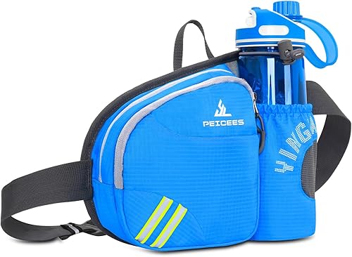 Miniatura 1 de Peicees Riñonera con soporte para botella de agua para hombres y mujeres, senderismo, correr, pasear al perro, para todos los teléfonos (botella no