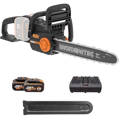 WORX WG329E Jawsaw Kettensäge Für Sicheres Sägen Von Ästen - Auf Dem Boden Oder Hoch Gelegen Astsaege Mit Umschlossener Kette Stahlzaehnen Und Kettenschutz Li Ion Akku Und Ladegeraet Enthalte