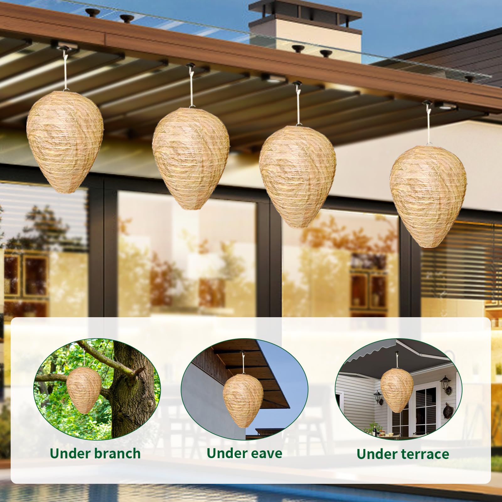 Wespennest Attrappe, 4 Stck Hornissennest Attrappe,Aufhngen Falsches  Wespennest,Hochwertiges Knstliches wespen attrappe fr Garten,Terrasse,  Balkon und Outdoor-Aktivitten : Amazon.de: Garten