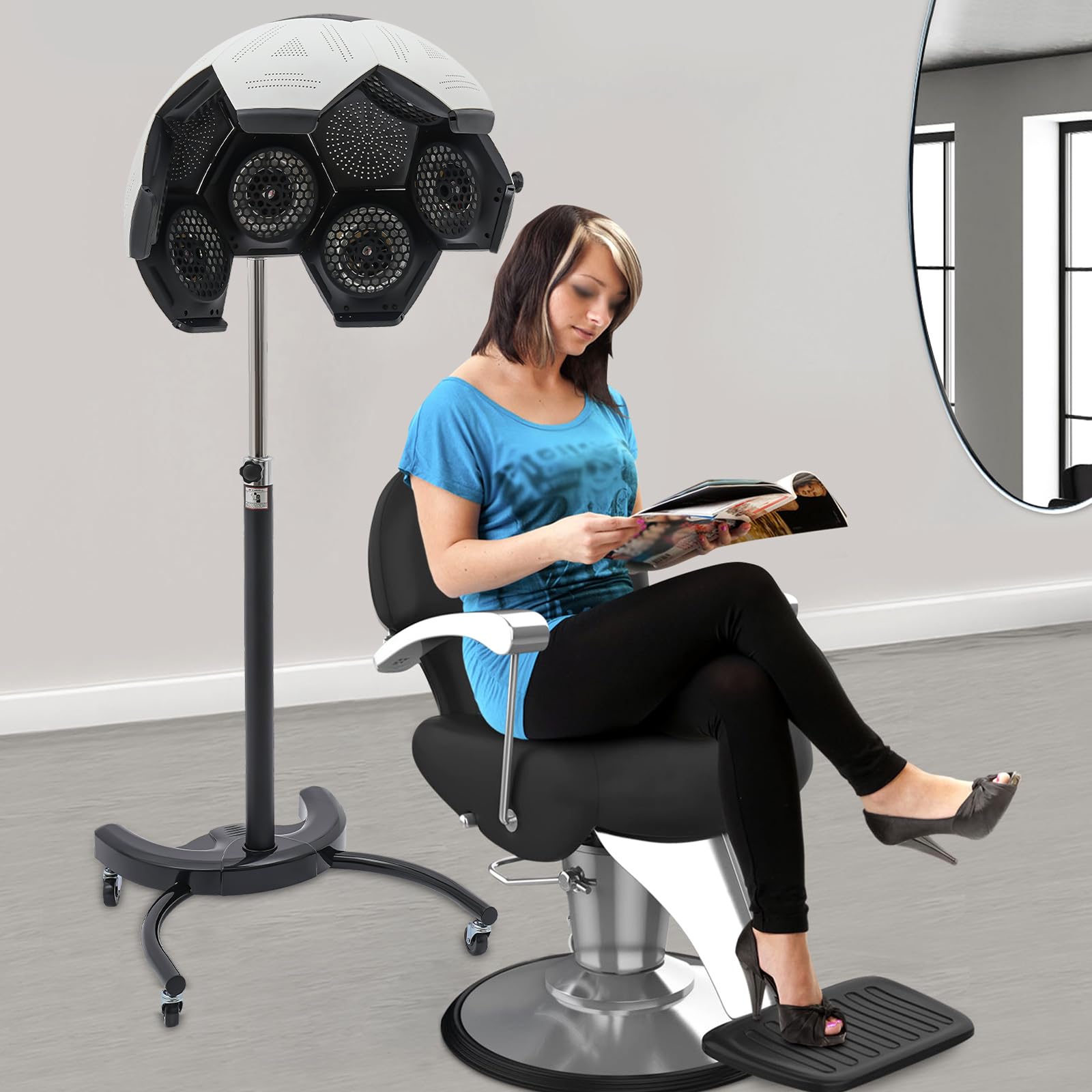 1200W Haarbehandlungsgerät Mit Ständer 5 Professionelle Modi Für Haarpflege Färbung Dauerwelle Friseur Schwarz Weiß