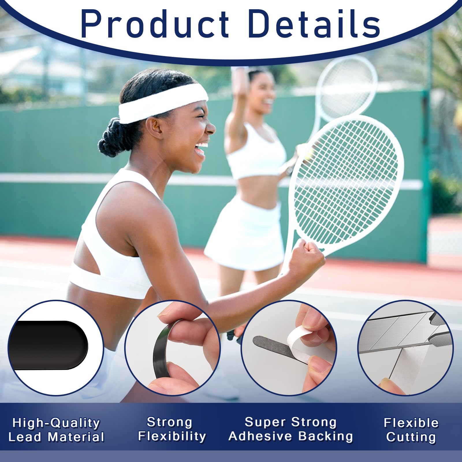 20 Stück Bleiband für Tennisschläger, 3g Selbstklebend Golf Bleiband Pickleball Schläger Bleiband Gewichtet Schwarz Silber Blei Tape Paddelkantenschutz Erhöhen des Gegengewichts