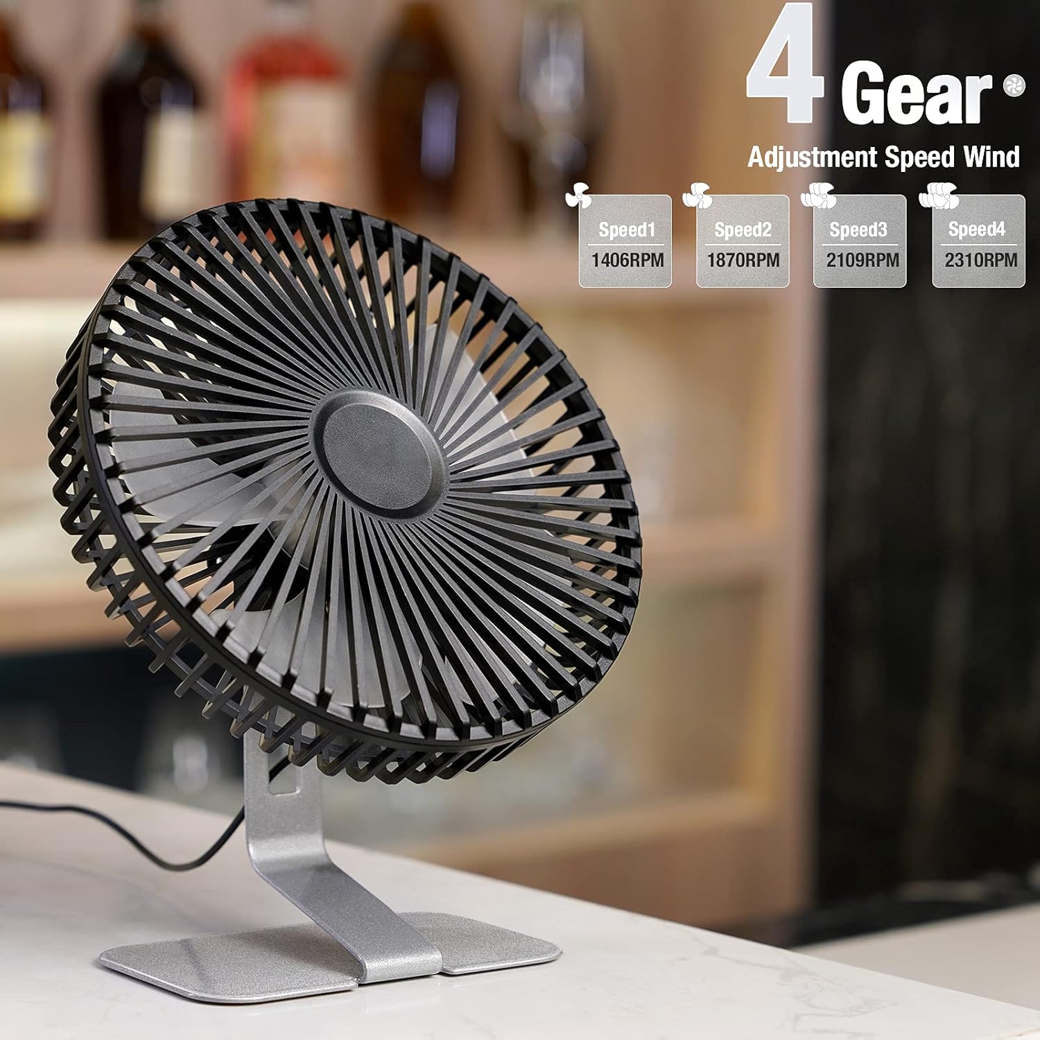 SLENPET 6" USB Desk Fan Bundle with Koonie USB Fan, Strong Wind Ultra Quiet Small Desk Fan