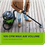 Greenworks 9 Gallon AC Wet/Dry Vacuum, 1.6 Peak HP Mototr, 105 CFM Home, Workshops Wheeled Cleaner with Washable HEPA Filter and Multiple Accessories for Hard Floor & Carpet