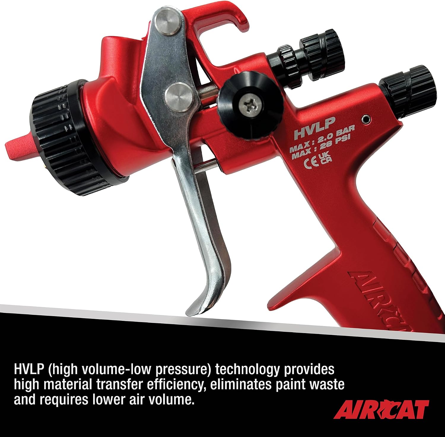 AIRCAT Pneumatic Tools 6900 1.3 mm HVLP Gravity Feed Spray Gun
