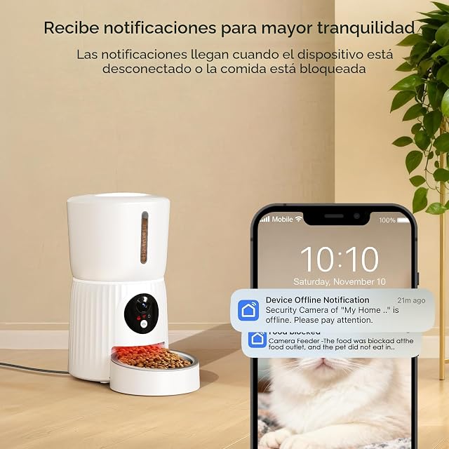 Foto 7 de 8 de Faroro Comedero Gato Automático WiFi, 1080P HD Cámara con Visión Nocturna