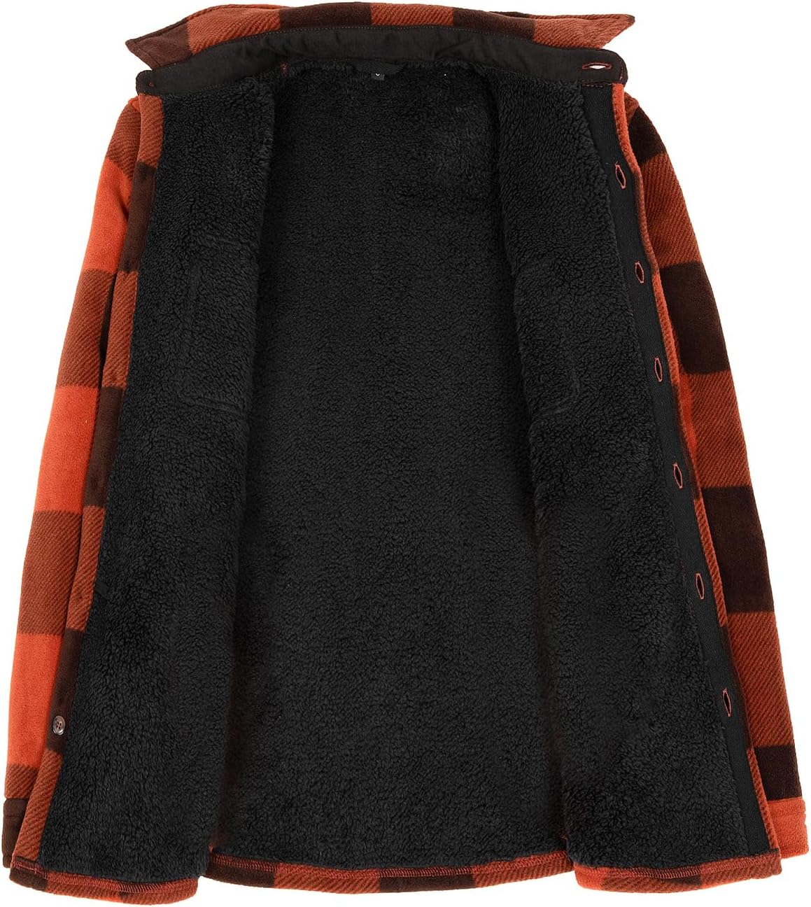 Men's Warm Sherpa Lined Fleece Plaid Flannel Shirt Jacket(All Sherpa Fleece Lined) - Image 5