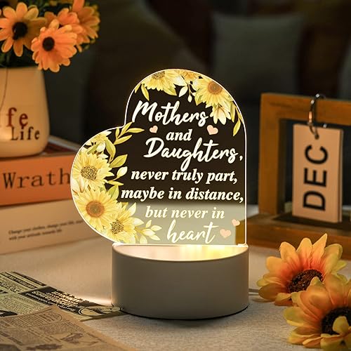 Miniatura 3 de Jetec Regalos para mamá de hija luz nocturna acrílica grabada regalo de agradecimiento para mamá regalos del día de la madre regalo de Navidad para
