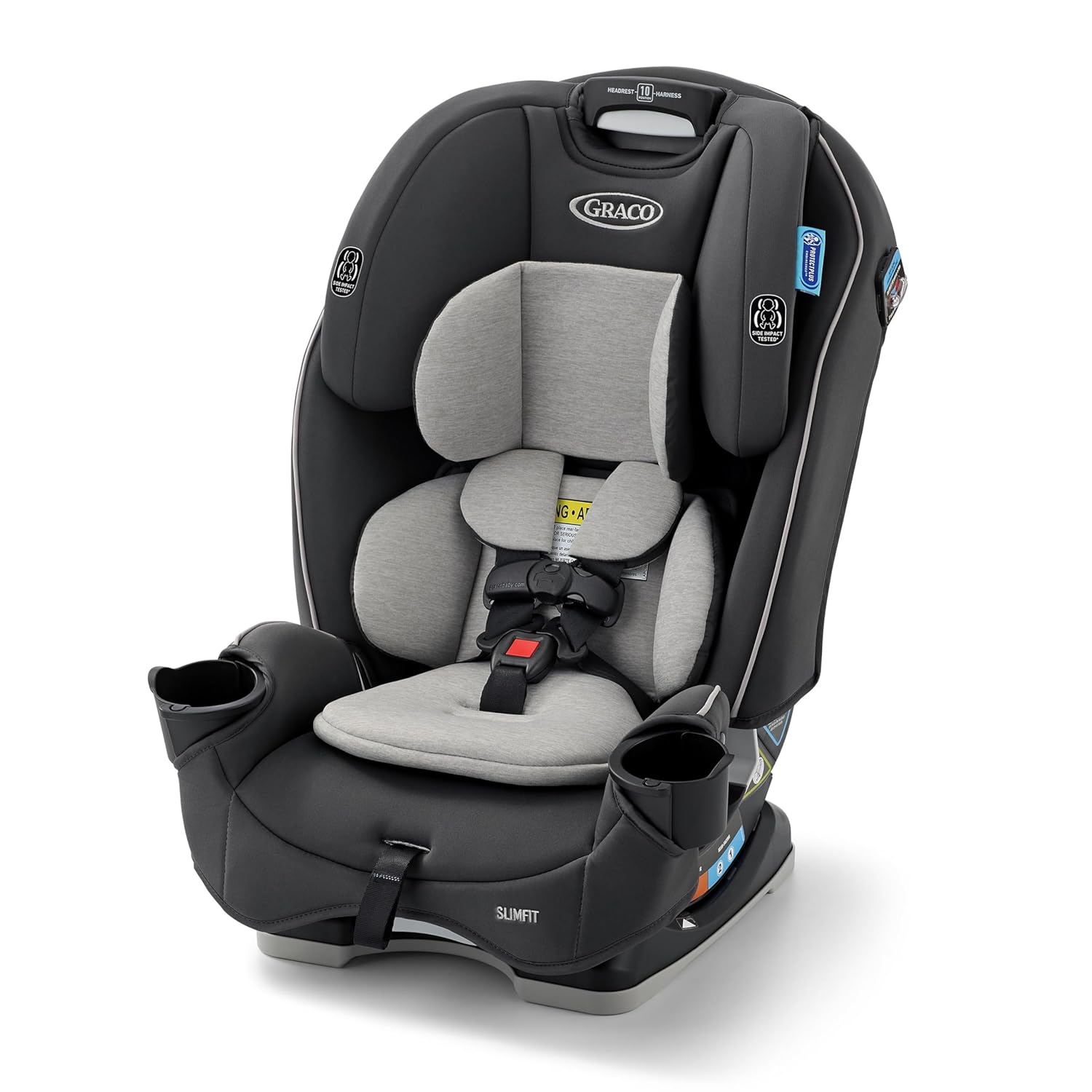 Graco Slimfit 3-in-1 Convertible Car Seat, Ultra-Space-Saving Design, Darcie 2.0, Suitable for Rear and Forward-Facing, Highback Booster Seat with 10-Position Headrest