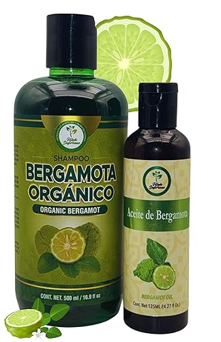 Champú Bergamota Orgánico (16.9 fl oz) con Aloe Vera y Romero + Aceite de Bergamota (4.2 fl oz) Champú Orgánico Bergamota con Sábila & Romero +