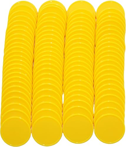 Vista 104 de SmartDealsPro juego de 100 fichas de aprendizaje de plástico opaco, de 1 pulgada, para juegos de fichas, minipóquer, con caja de almacenamiento