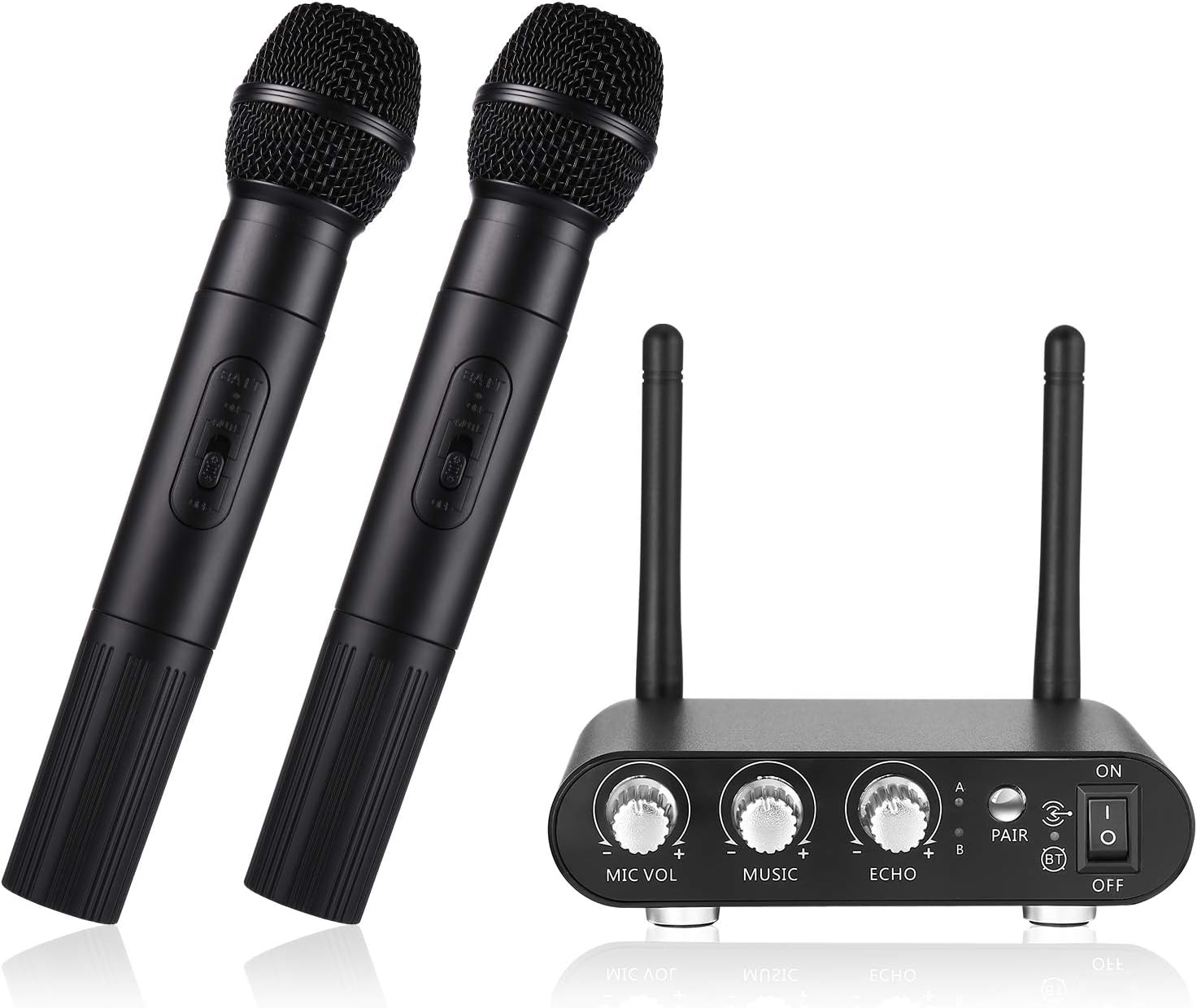 Wireless Bluetooth Microphone, LESHP 2 Handheld KTV Karaoke Player Speaker with Receiving Box UHF Band Portable for TV, Computer, Mobile Phone, KTV Outdoor Party Wedding Muisc Playing Singing