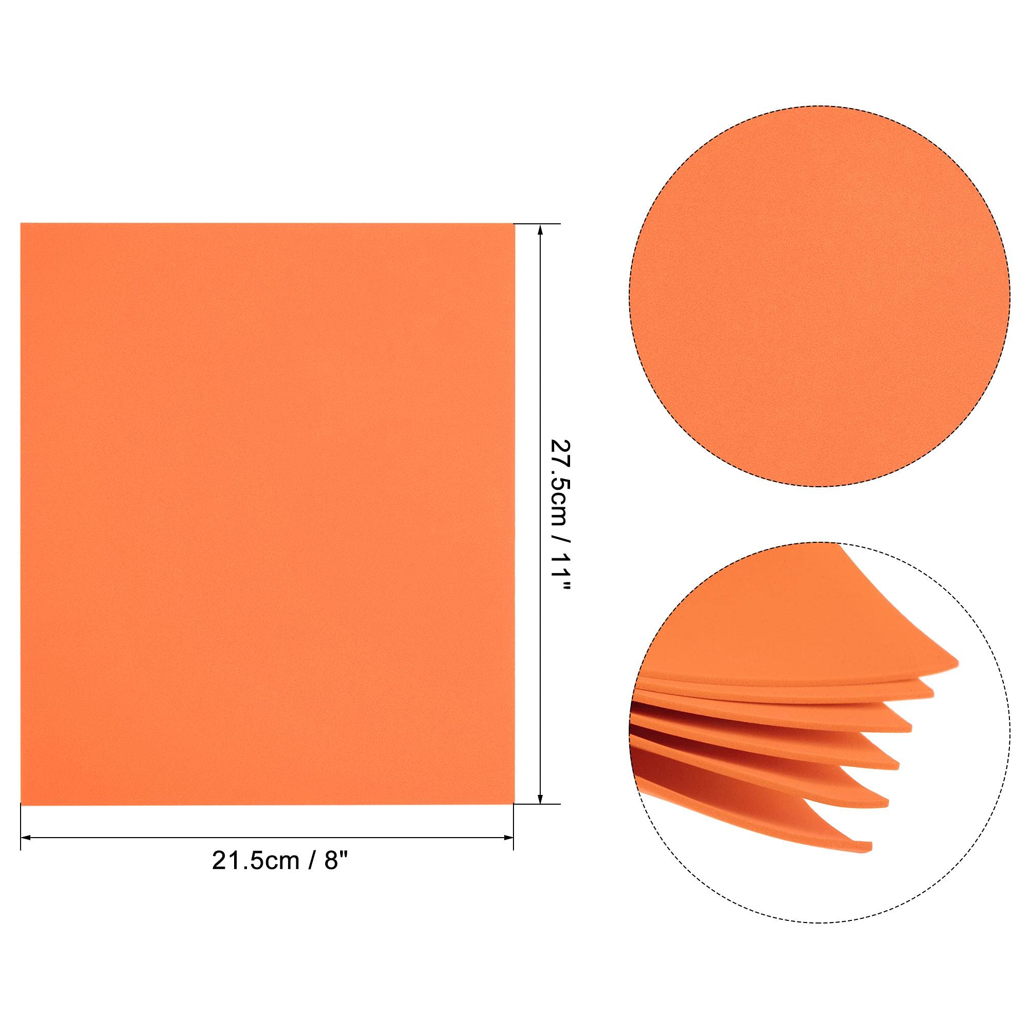 uxcell Orange EVA Foam Sheets 11 x 8 inch 1.7mm Thickness for Crafts DIY Projects, 12 Pcs