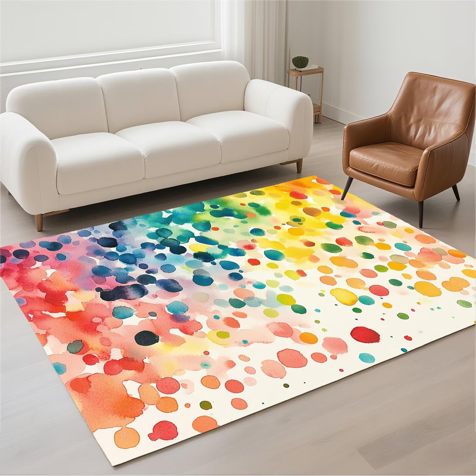 Tapis de couloir et chambre moderne 120x180cm doux en pile bouclée pour un salon chaleureux