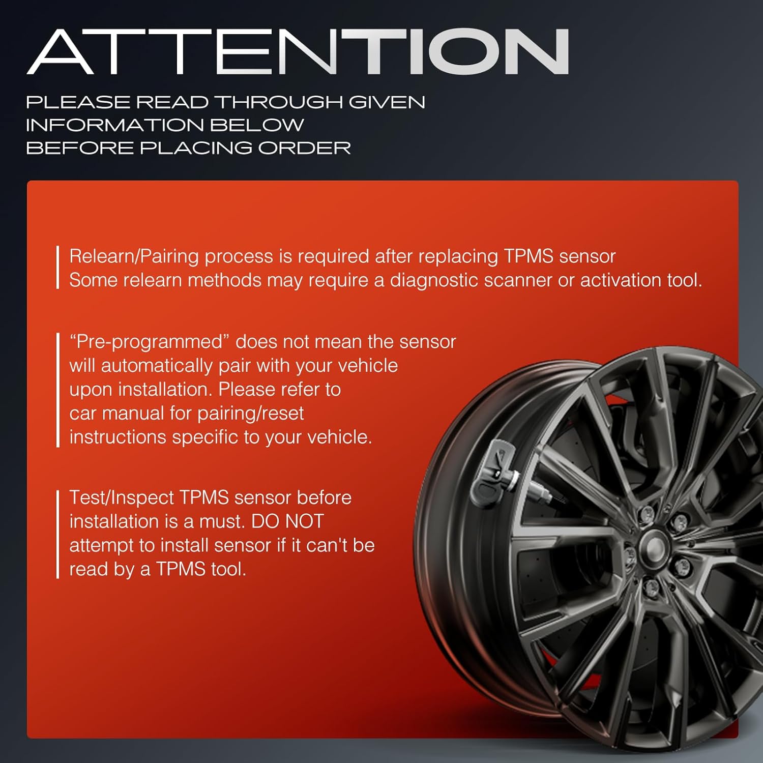 A-Premium 4PCS Pre-Programmed TPMS Sensor Tire Pressure Monitoring Sensor - Compatible with Genesis GV70 2022 2023 2024-433MHz - Replace 52940-AR100, 52940-T6000