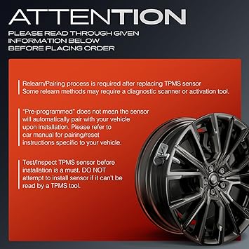 A-Premium 4PCS Pre-Programmed TPMS Sensor Tire Pressure Monitoring Sensor - Compatible with Ram 1500 2019-2024 & Dodge Ram 1500 2019-2024 - 433MHz - Replace 68293199AA