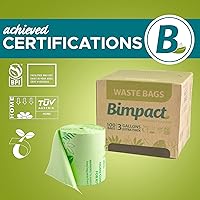 Vista 3 de Global Certified Compostable Biodegradable Tall Trash Bags, 3 Gallon x 100 Bags, Heavy Duty, Plant-Based Unscented, Thick and Strong, Kitchen Bin