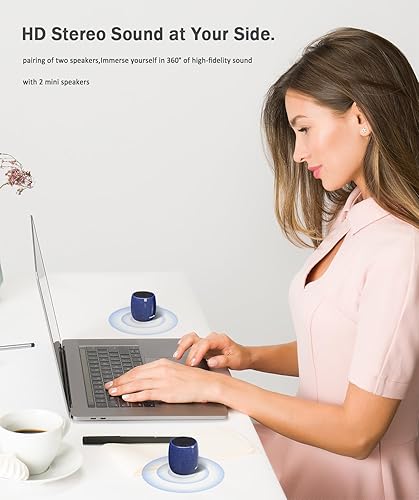 Miniatura 7 de Altavoz pequeño, altavoz Bluetooth con sonido estéreo HD de 360 y graves robustos, mini altavoces con llamada manos libres, impermeable IP67
