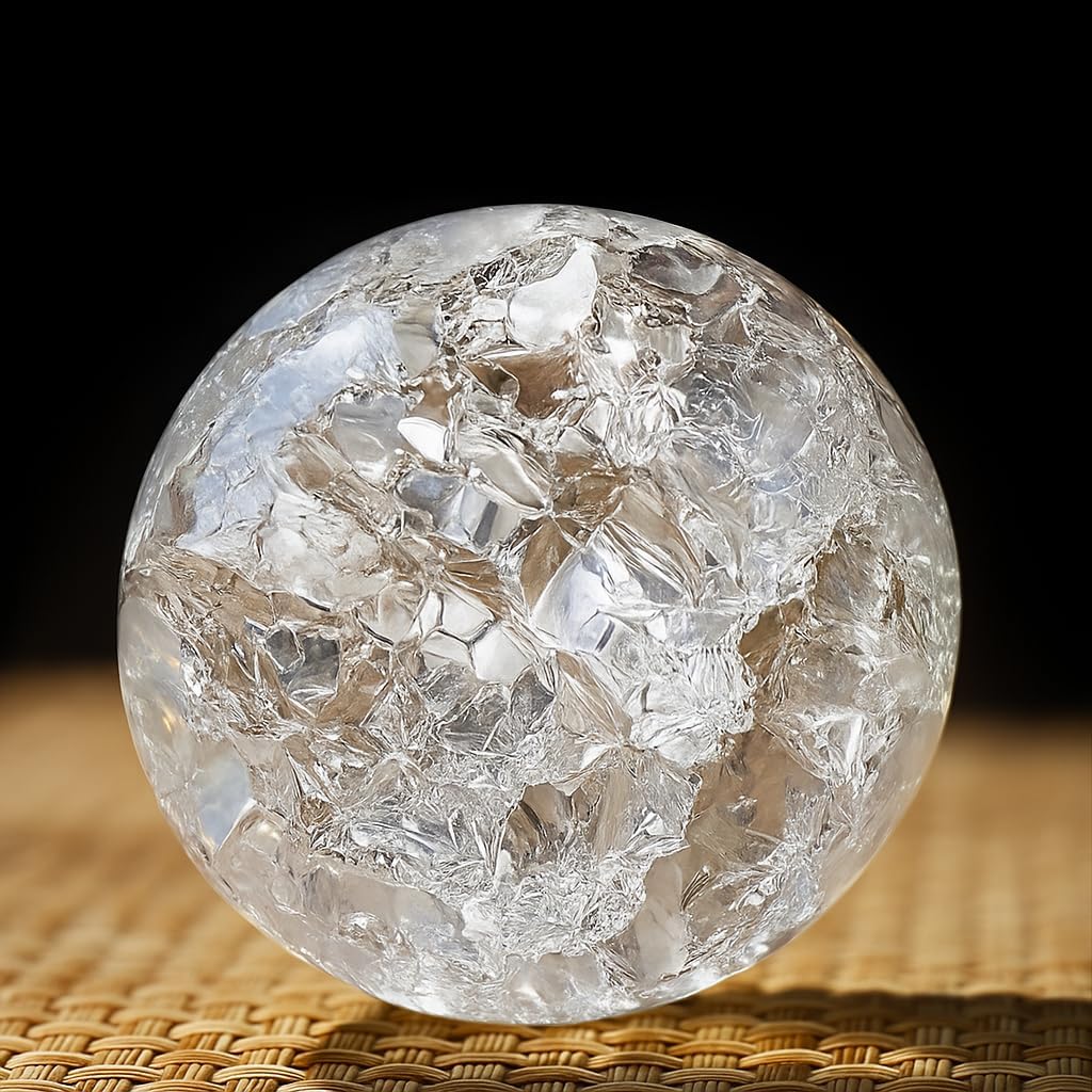 Indoor Water Fountain Glass Ball - Rotating Crystal Sphere -3